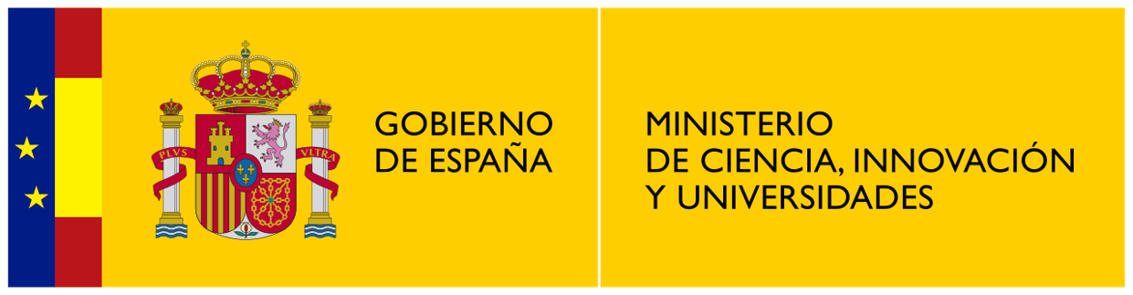 Logos de Ecobertura y PYME Innovadora junto al escudo del Gobierno de España y el Ministerio de Ciencia, Innovación y Universidades